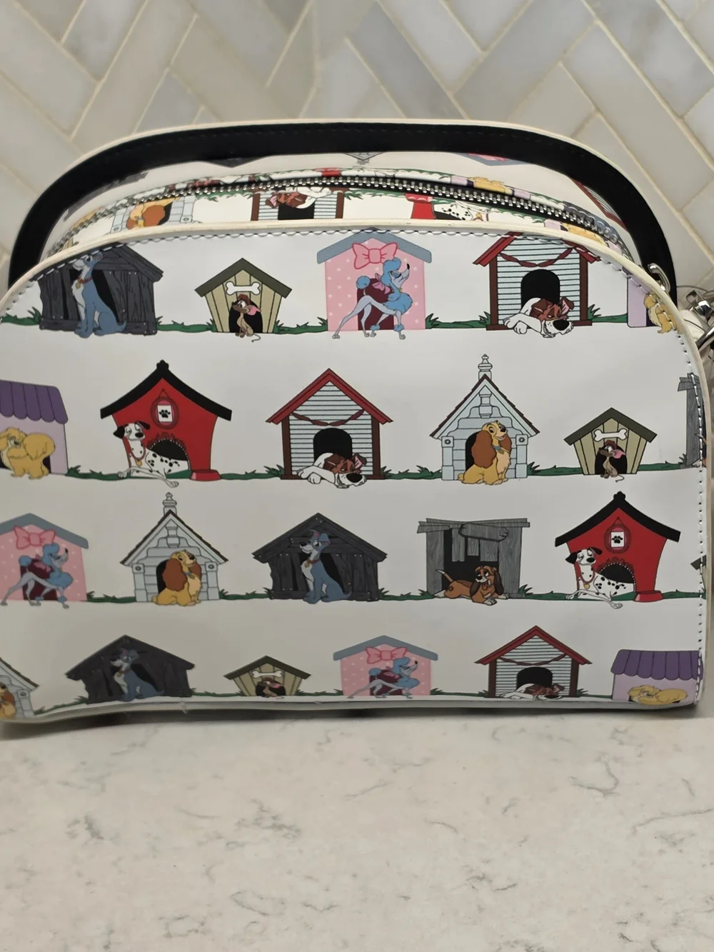 NWT Loungefly White Disney Lady and the Tramp Dog House Crossbody Bag